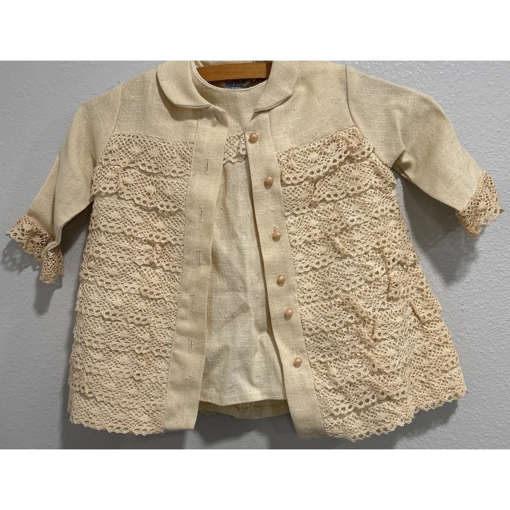 Vintage Toddler Cream Suzy Brooks‎ Dress Peri Wolfman Design Lace Pictures READ